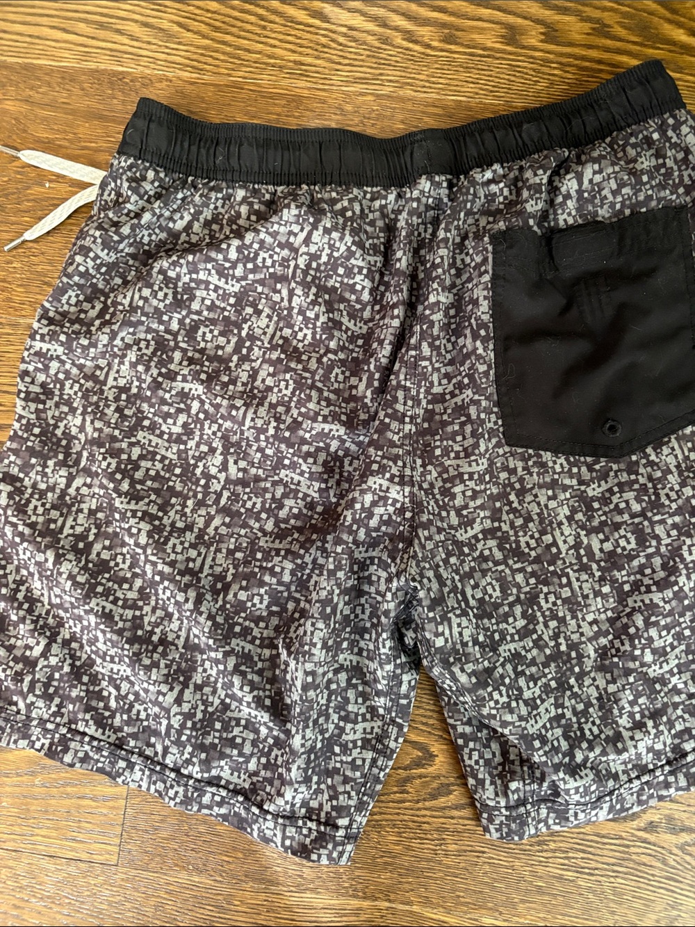 Vuori Men's Black & Gray Pixel-Pattern Athletic Shorts - Picture 3 of 4